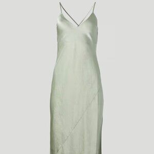 Aritzia Only Maxi Slit Dress – Silver Sage Green, Size L